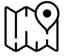 Icono de mapa para planificar viajes
