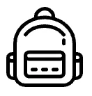 Icono de mochila para viajes